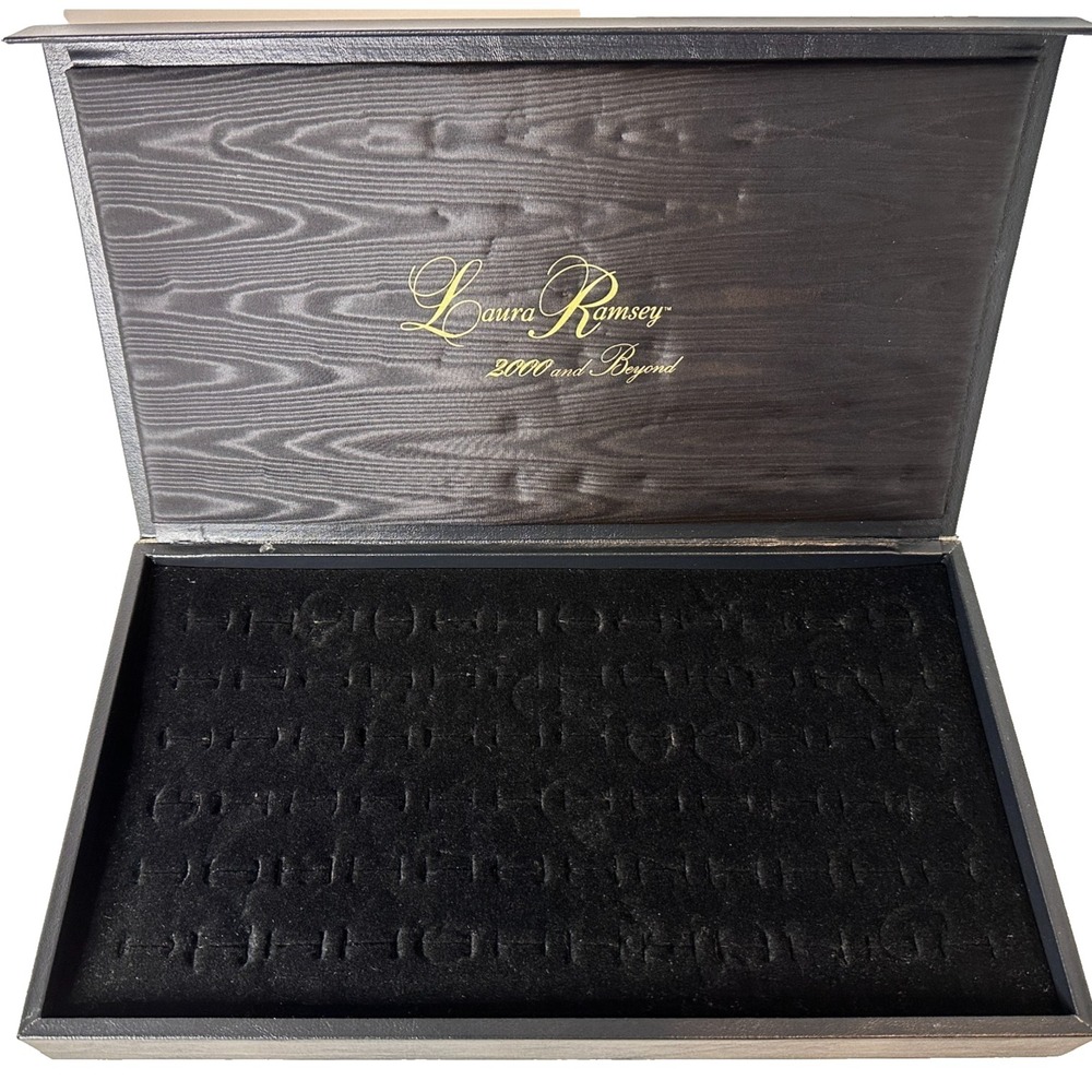 LAURA RAMSEY 2000 and Beyond 72 Slot RING Display Storage Box Case Jewelry Black